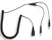 Jabra QD-2x3,5mm, 0,5-2m, coiled