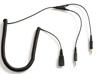 Jabra QD-2x3,5mm, 0,5-2m, coiled