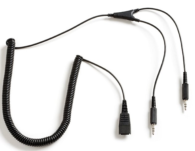 Jabra QD-2x3,5mm, 0,5-2m, coiled