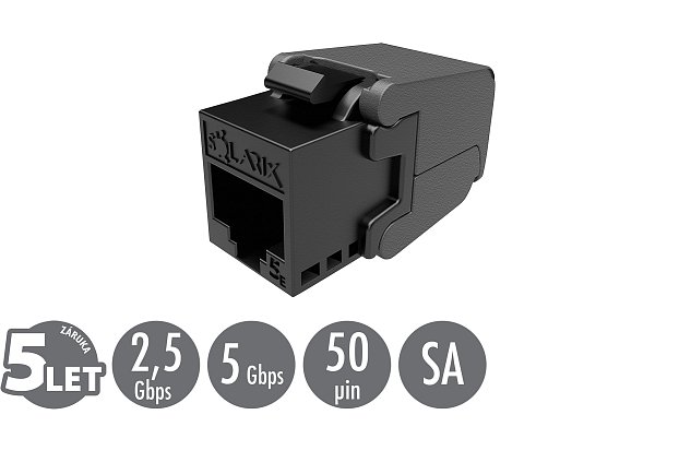 Keystone Solarix CAT5E UTP RJ45 černý samořezný
