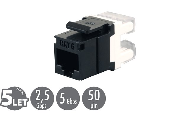 Keystone Solarix CAT6 UTP RJ45 černý