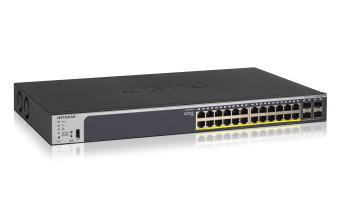 NETGEAR 24-Port Gigabit PoE+ (380W)  SmartManaged Pro Switch with 4 SFP Ports
