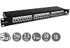 19" Patch panel Solarix 24 x RJ45 CAT6 STP černý