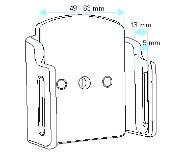 Brodit držák do auta nastavitelný bez nabijeni š. 49-63 mm, tl. 9-13 mm