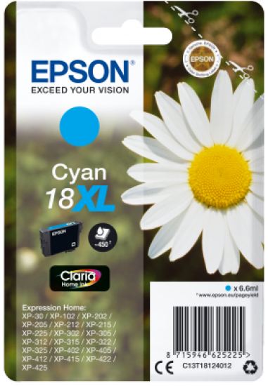 Epson Singlepack Cyan 18XL Claria Home Ink