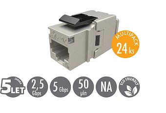 Keystone Solarix CAT5E STP RJ45 černý pro kleště, 24ks
