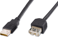 Kabel USB prodlužovací A-A, 5 m, černý