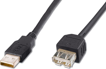 Kabel USB prodlužovací A-A, 5 m, černý