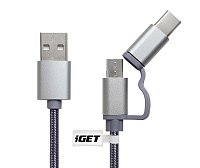 iGET G2V1 - USB kabel Micro USB/ USB - C dlouhý pro veškeré mobilní telefony, včetně odolných iGET G2V1 - USB kabel Micro USB/ USB - C dlouhý pro veškeré mobilní telefony, včetně odolných