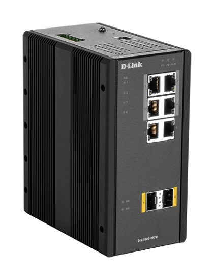 D-Link DIS-300G-8PSW Industrial Gigabit Managed PoE Switch with SFP slots