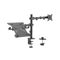 Držák monitoru Brateck LDT66-C024ML jedno kloubové rameno + jeden držák laptopu vedle sebe na tyčové Držák monitoru Brateck LDT66-C024ML jedno kloubové rameno + jeden držák laptopu vedle sebe na tyčové