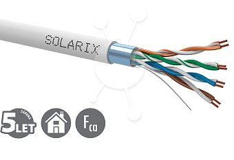 Kabel licna Solarix CAT5E FTP PVC šedý 305m/box