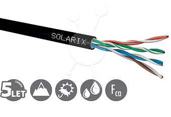Venkovní inst.Solarix CAT5e UTP PE 305m/box gelový