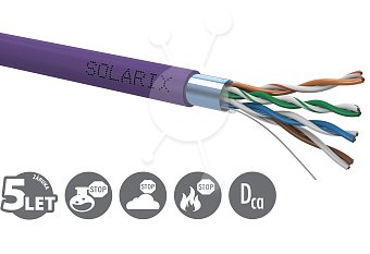 Instalační kabel Solarix CAT5E FTP LSOH 500m/cívka drát Instalační kabel Solarix CAT5E FTP LSOH 500m/cívka drát