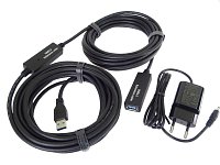 PremiumCord USB 3.0 repeater a prodlužovací kabel A/M-A/F  10m