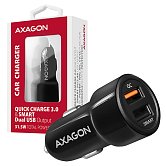AXAGON PWC-QC5, QUICK a SMART nabíječka do auta, 2x port QC3.0/AFC/FCP + 5V-2.6A, 31.5W AXAGON PWC-QC5, QUICK a SMART nabíječka do auta, 2x port QC3.0/AFC/FCP + 5V-2.6A, 31.5W