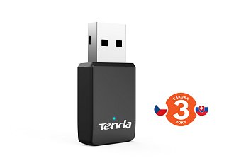 Tenda U9 WiFi AC650 USB Adapter, 633 Mb/s (433 + 200 Mb/s), 802.11 ac/a/b/g/n, OS Win XP/7/8/10