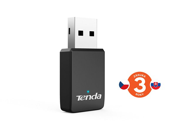 Tenda U9 WiFi AC650 USB Adapter, 633 Mb/s (433 + 200 Mb/s), 802.11 ac/a/b/g/n, OS Win XP/7/8/10