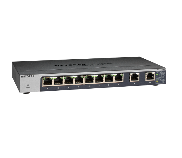 NETGEAR 5-speed Unmanaged Switches 10-Gigabit/Multi-Gigabit, GS110MX