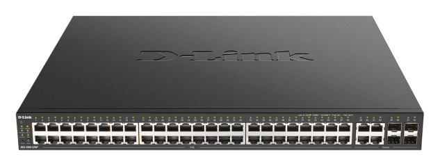 D-Link DGS-2000-52MP Managed PoE switch, 48x GbE PoE+, 4x RJ45/SFP, PoE 370W