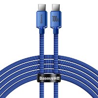 Baseus CAJY000703 Crystal Shine Series Datový Kabel USB-C - USB-C 100W 2m Blue Baseus CAJY000703 Crystal Shine Series Datový Kabel USB-C - USB-C 100W 2m Blue