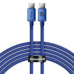 Baseus CAJY000701 Crystal Shine Series Datový Kabel USB-C - USB-C 100W 2m Black