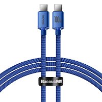 Baseus CAJY000603 Crystal Shine Series Datový Kabel USB-C - USB-C 100W 1,2m Blue Baseus CAJY000603 Crystal Shine Series Datový Kabel USB-C - USB-C 100W 1,2m Blue