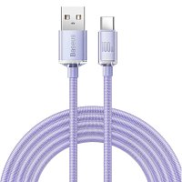 Baseus CAJY000505 Crystal Shine Series Datový Kabel USB - USB-C 100W 2m Purple Baseus CAJY000505 Crystal Shine Series Datový Kabel USB - USB-C 100W 2m Purple