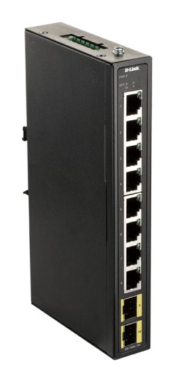 D-Link DIS-100G-10S Průmyslový Gigabit unmanaged switch, 8 GbE, 2 SFP