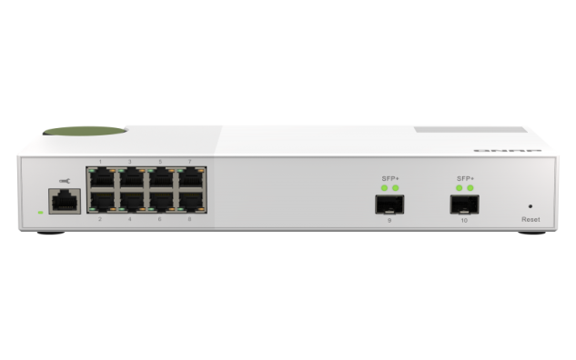QNAP řízený switch QSW-M2108-2C (8x 2,5GbE RJ45 a 2x kombinované 10GbE SFP+ / RJ-45)