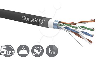 Instalační kabel Solarix CAT5E FTP PVC+PE dvojitý plášť 305m/cívka