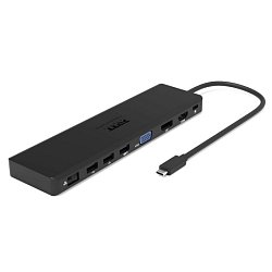 PORT CONNECT Dokovací stanice 8v1 DUAL SCREEN,2xFullHD nebo 1x4K, HDMI, VGA, 3xUSB-A, RJ-45, TF, SD
