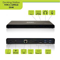 PORT CONNECT Dokovací stanice 11v1, 3x 4K USB-C + USB 3.0 PORT CONNECT Dokovací stanice 11v1, 3x 4K USB-C + USB 3.0