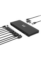 PORT CONNECT Dokovací stanice pro kanceláře, USB-C, 3x4K, černá