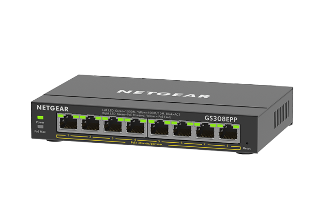 NETGEAR 8PT GE PLUS SWCH W/ HI-PWR POE+