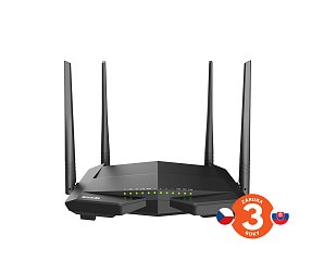 Tenda V12 VDSL2/ADSL WiFi AC Gb Router 1200Mb/s, Profile 35b, 1x DSL, 1x GWAN, 3x GLAN,1x USB,CZ app