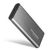 AXAGON EEM2-SG2, USB-C 3.2 Gen 2 - M.2 NVMe & SATA SSD kovový RAW box, bezšroubkový, stříbrný AXAGON EEM2-SG2, USB-C 3.2 Gen 2 - M.2 NVMe & SATA SSD kovový RAW box, bezšroubkový, stříbrný