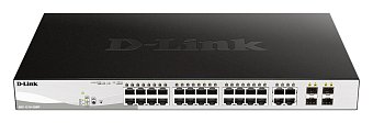 D-Link DGS-1210-28MP L2/L3 Smart+ PoE switch, 24x GbE PoE+, 4x RJ45/SFP, PoE 370W