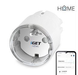 iGET HOME Power 1 - WiFi chytrá zásuvka 230V, samostatná, měření spotřeby, 3680W, 16 A