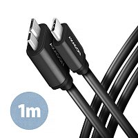 AXAGON BUMM3-CM10AB, SPEED kabel Micro-B USB <-> USB-C, 1m, USB 3.2 GEN 1, 3A, ALU, tpe, černý AXAGON BUMM3-CM10AB, SPEED kabel Micro-B USB <-> USB-C, 1m, USB 3.2 GEN 1, 3A, ALU, tpe, černý