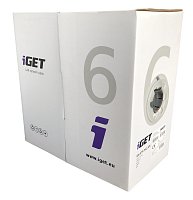 Síťový kabel iGET CAT6 UTP PVC Eca 305m/box, kabel drát, s třídou reakce na oheň Eca