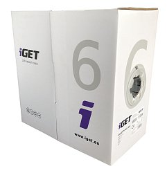 Síťový kabel iGET CAT6 UTP PVC Eca 305m/box, kabel drát, s třídou reakce na oheň Eca