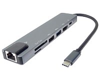 PremiumCord USB-C na HDMI + USB3.0 + USB2.0 + PD + SD/TF + RJ45 adaptér PremiumCord USB-C na HDMI + USB3.0 + USB2.0 + PD + SD/TF + RJ45 adaptér