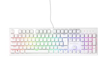 Genesis mechanická klávesnice THOR 303, US layout, bílá, RGB podsvícení, software, Outemu Brown