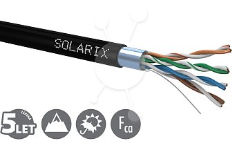 Venkovní inst. kabel Solarix CAT5e FTP PE 100m/box