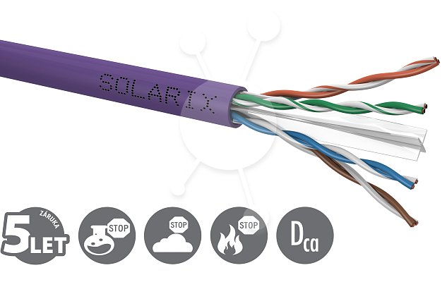 Instal.kabel Solarix CAT6 UTP LSOH Dca 100m/box