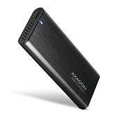 AXAGON EEM2-SB2, USB-C 3.2 Gen 2 - M.2 NVMe & SATA SSD kovový RAW box, bezšroubkový, černý + ŠÁTEK AXAGON EEM2-SB2, USB-C 3.2 Gen 2 - M.2 NVMe & SATA SSD kovový RAW box, bezšroubkový, černý + ŠÁTEK