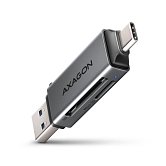AXAGON CRE-DAC, USB-C + USB-A, 5 Gbps - MINI čtečka karet, 2-slot & lun SD/microSD, podpora UHS-I AXAGON CRE-DAC, USB-C + USB-A, 5 Gbps - MINI čtečka karet, 2-slot & lun SD/microSD, podpora UHS-I
