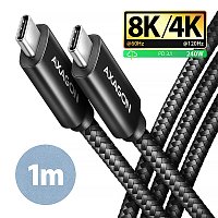 AXAGON BUCM4X-CM10AB NewGEN+ kabel USB-C <-> USB-C, 1m, USB4 Gen 3×2, PD 240W 5A, 8K HD, ALU, oplet AXAGON BUCM4X-CM10AB NewGEN+ kabel USB-C <-> USB-C, 1m, USB4 Gen 3×2, PD 240W 5A, 8K HD, ALU, oplet