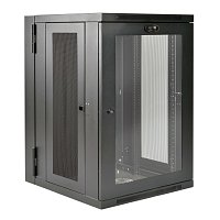 Skříň SmartRack 18U, hloubka pro UPS, prosklené dveře, montáž na stěnu
